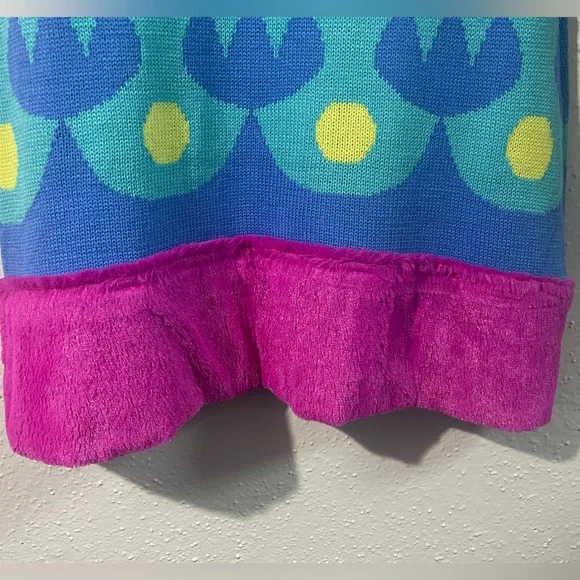 Trolls World Tour Trolls Girl's Poppy Sweater Knit Dress (Blue/Pink, 7-8) - Picture 5 of 14